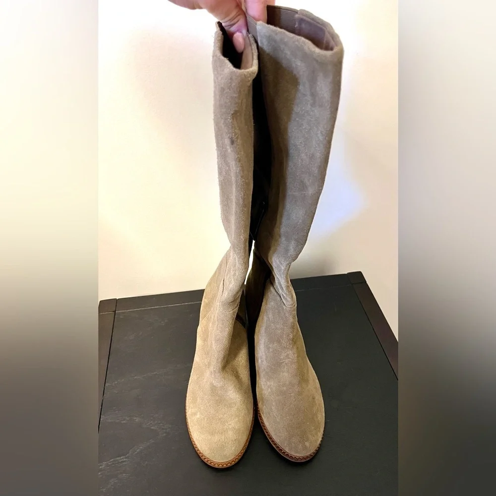 Splendid Women's Kassie Tobacco Brown Suede Tall Side Zipper Boots size 6